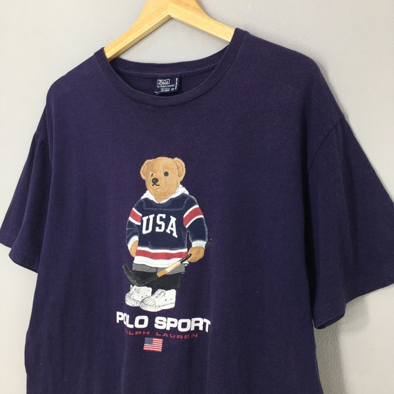 Vintage Polo Bear Hockey Ice NHL Ralph Lauren Tsh… - image 5