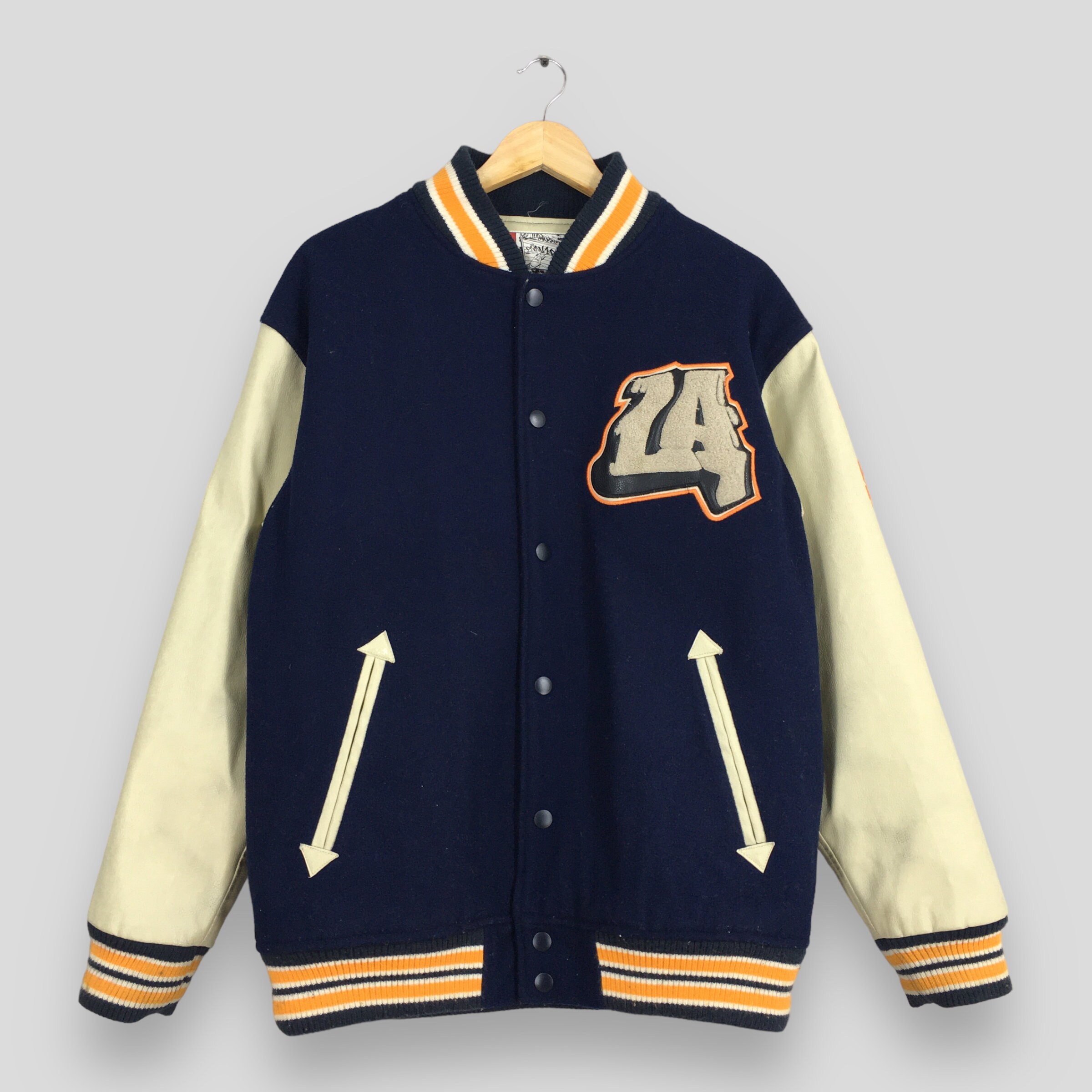 Vintage 90s Conart Varsity Leather Jacket Medium Conart From