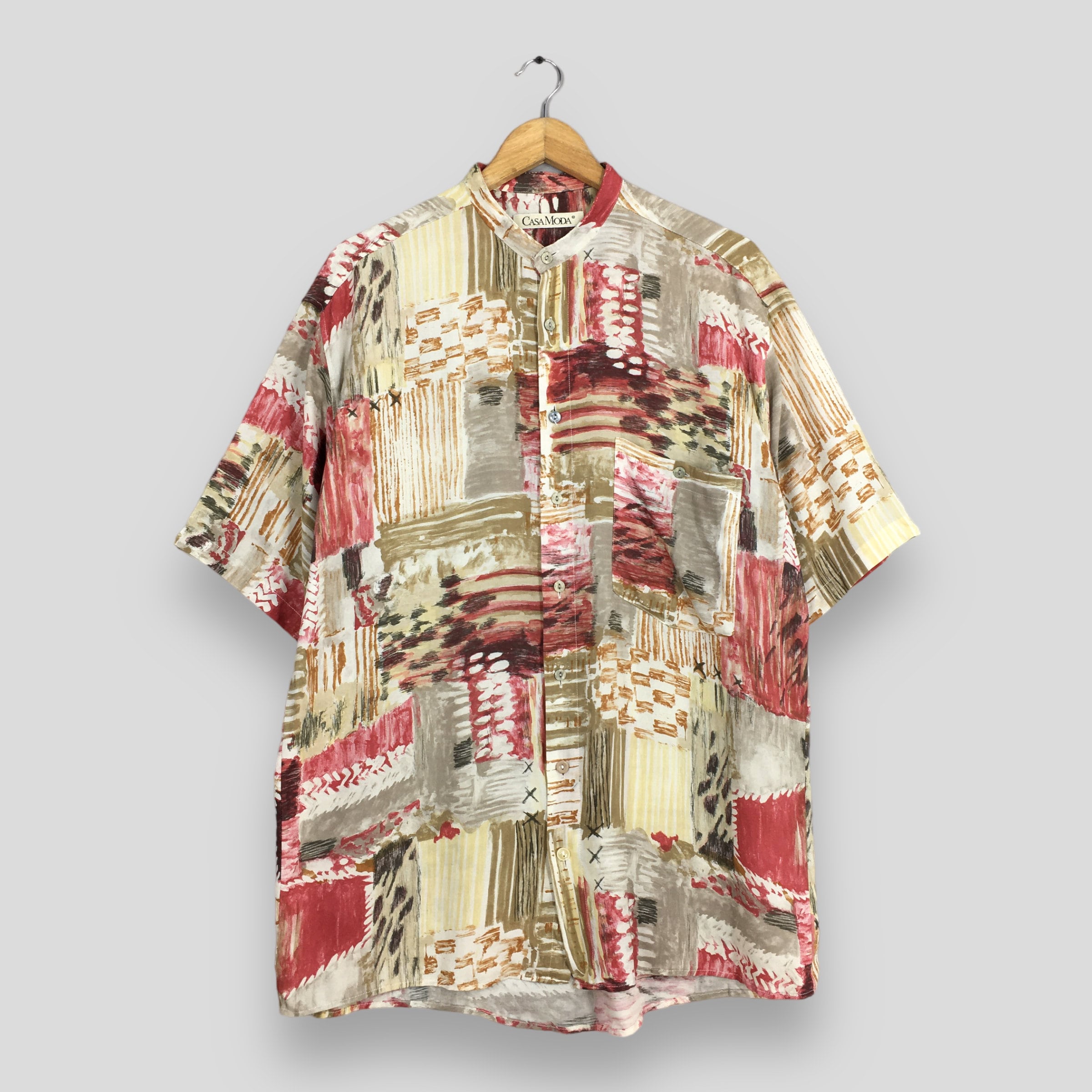 Vintage 90's Casa Moda Psychedelic Hawaiian Aloha Summer Shirt