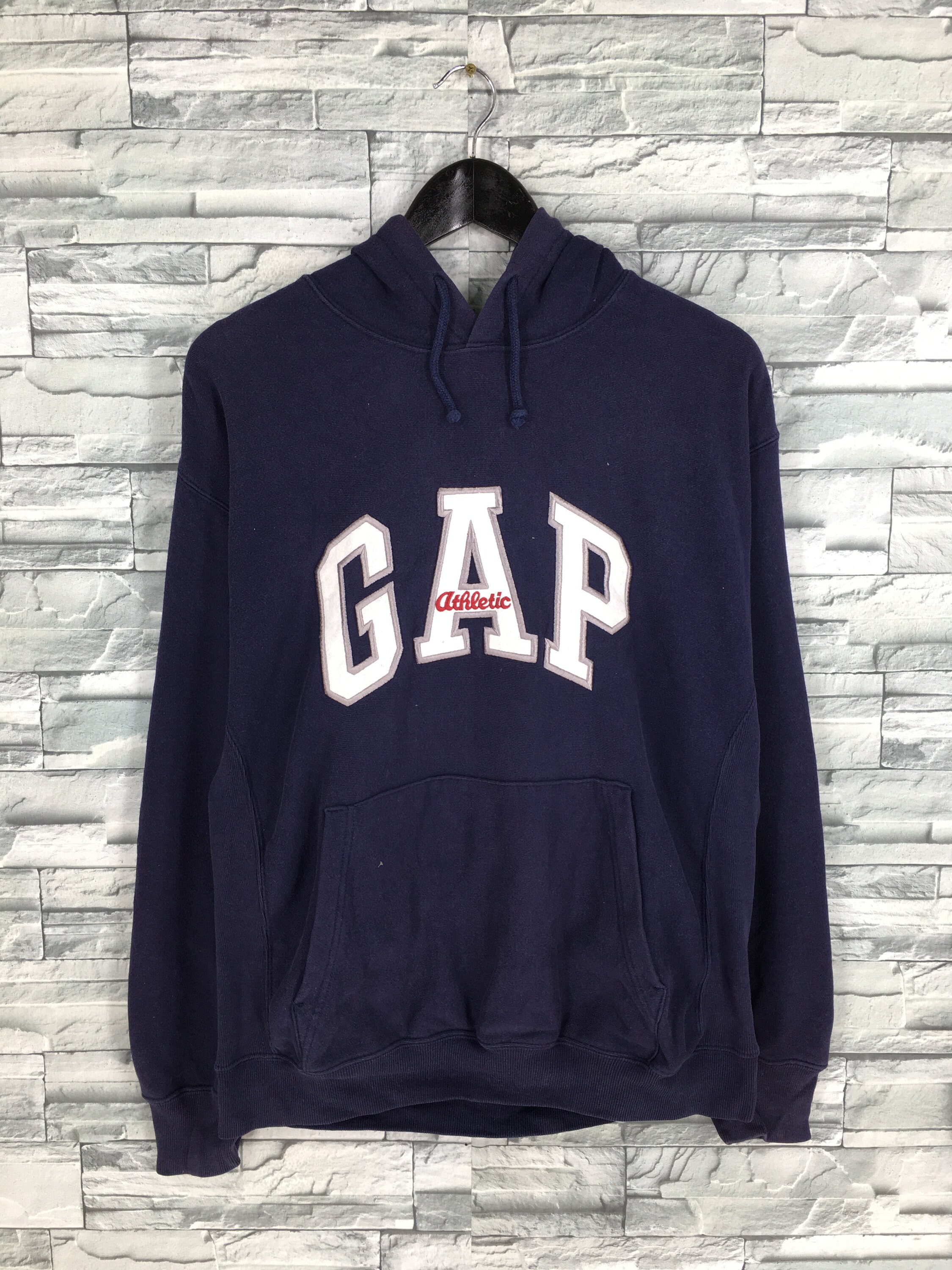Vintage GAP Hoodie Sweatshirt Medium 90's Gap Spell Out Sportswear