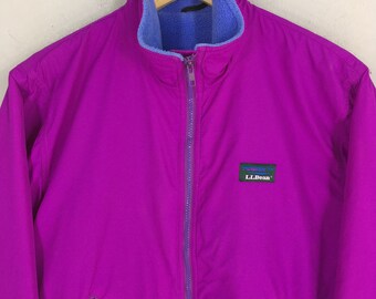 Vintage LL Bean Usa Lining Fleece Purple Jacket Medium 90's Vintage LL Bean Usa Lining Fleece Purple Jacket Medium 90's