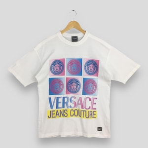 Vintage Versace Medusa Head White Tshirt Medium Versace Jeans Couture Medusa Pop Art Shirt Versace Luxury Italy Royalty Baroque Tee Size M