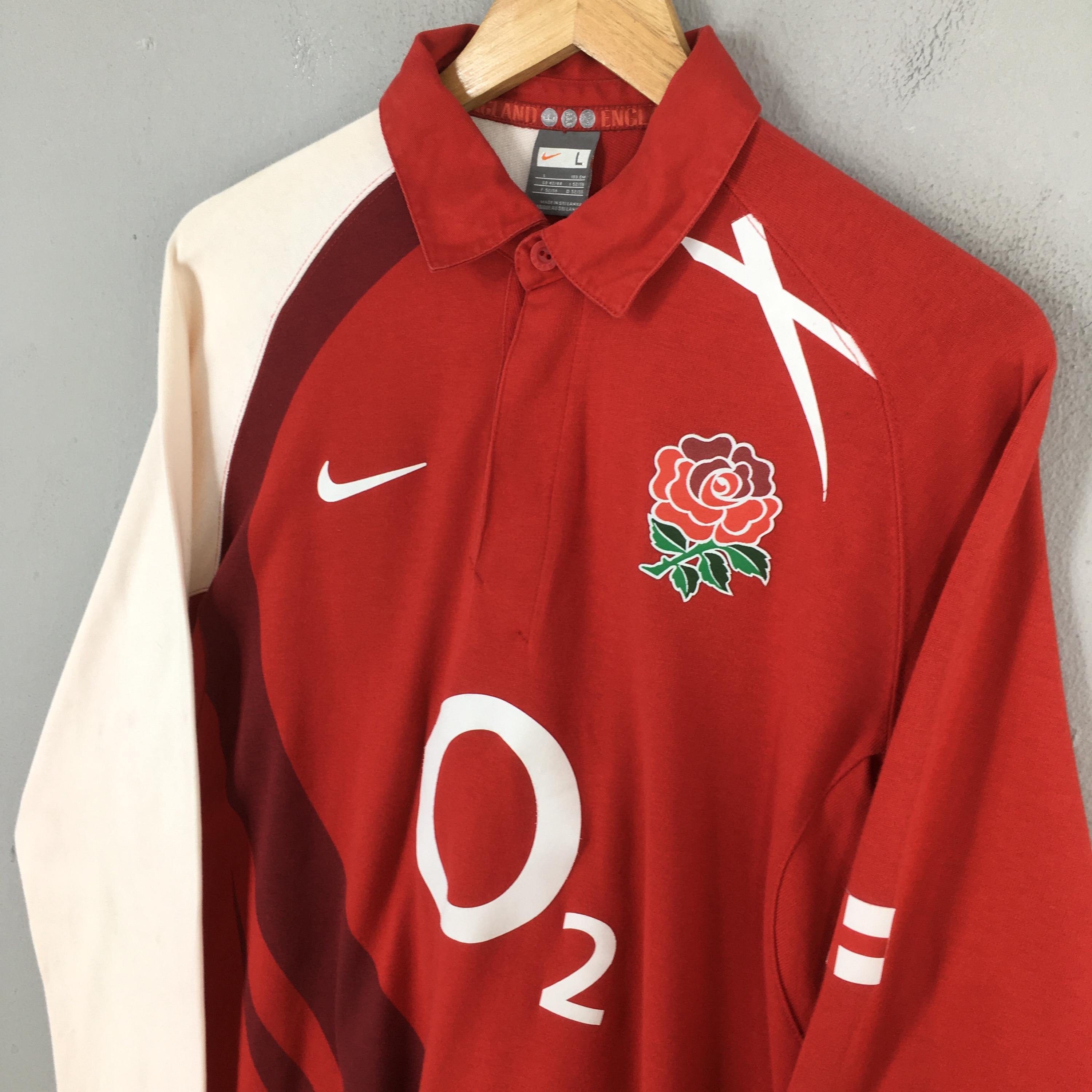 Vintage Nike O2 England Rugby Jersey Polo Rugby Shirt Large Nike