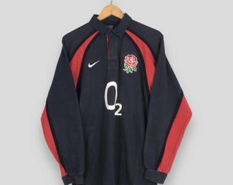 Vintage Nike O2 England Rugby Jersey Polo Rugby Shirt Medium White