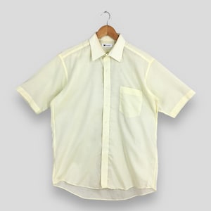 Vintage Issey Miyake Yellow Plain Shirt Large Issey Miyake Japanese Designer Casual Flannel IM Product Miyake Button Down Shirt Size L