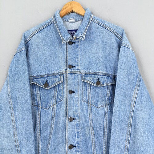 Vintage Hard Rock Cafe Washington Dc Trucker shops Denim Jeans Jacket Large 1980s Hard Rock Save The Planet Blue Jeans Jacket Size L