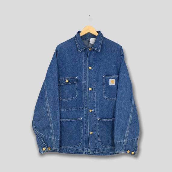 Carhartt denim best sale jacket