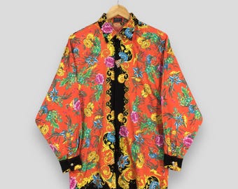 Vintage Versus Gianni Versace Multicolor Baroque Flower Buttondown
