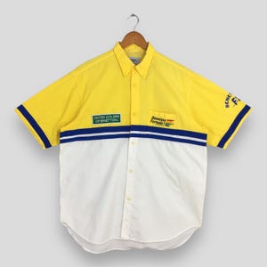 Vintage Benetton Formula 1 Multicolor Shirt XLarge F1 Team United Colors Of Benetton Flannel Camel Elf Racing Team Staff F1 Shirt Size XL