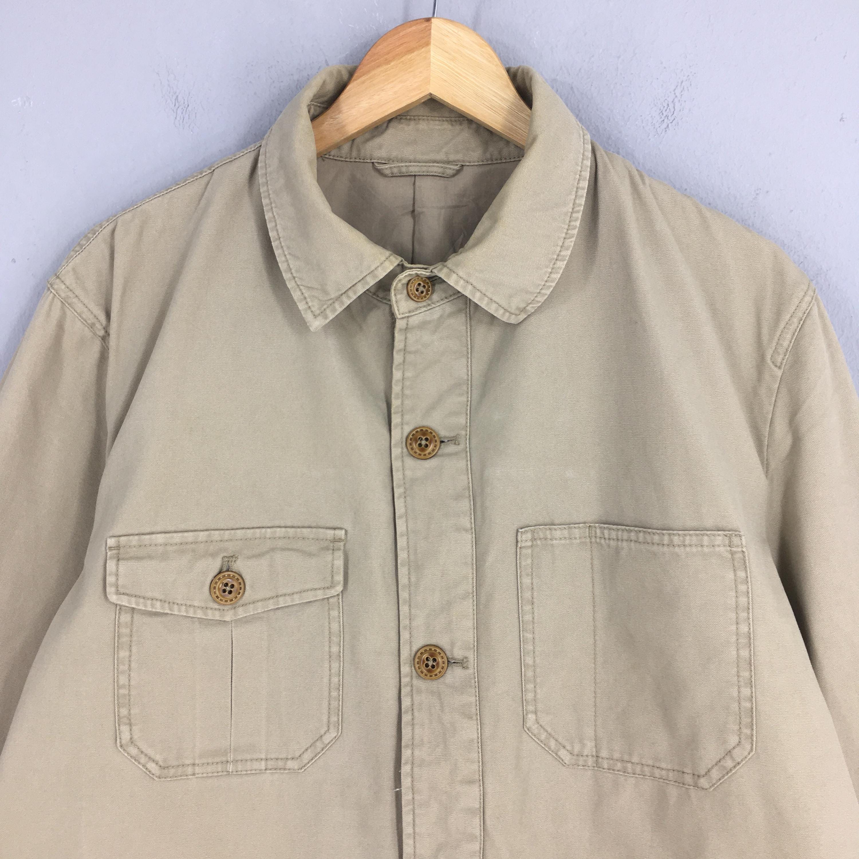 Vintage 90's Macchio Japan Beige Workers Jacket Large French Work