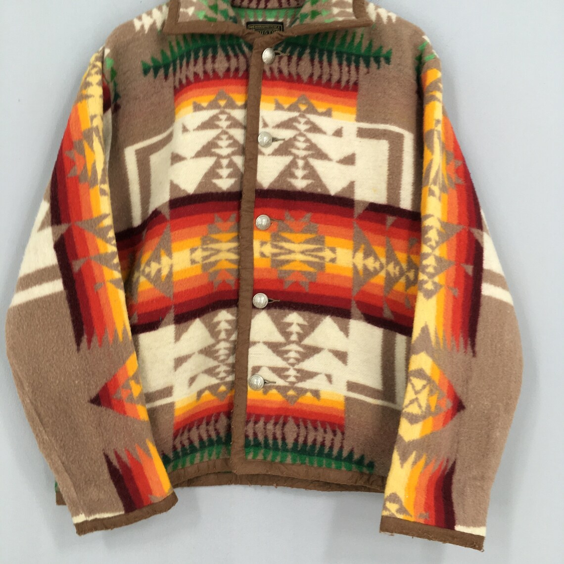 Houston Japan Aztec Navajo Wool Jacket Large Vintage 90's Etsy