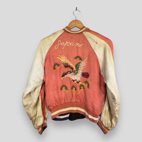 Vintage 1950's Sukajan Japan Phoenix Eagle Jacket Small Sukajan