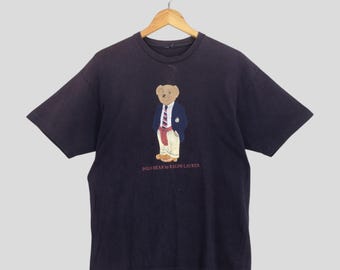 Vintage 90s Polo Bear by Ralph Lauren Spell Out T-shirt White