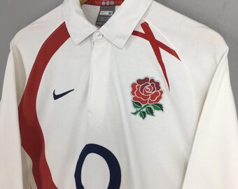 Vintage Nike O2 England Rugby Jersey Polo Rugby Shirt Medium Vintage Nike O2 England Rugby Jersey Polo Rugby Shirt Medium