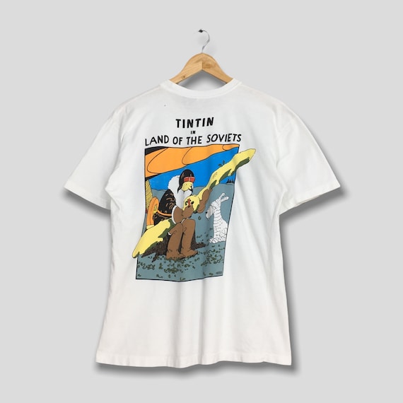 Vintage the Adventures of Tintin Land of the Soviets Cartoon Tshirt Medium 1990s Tintin in the Land of the Soviets Comic Strip Tees Size M Etsy