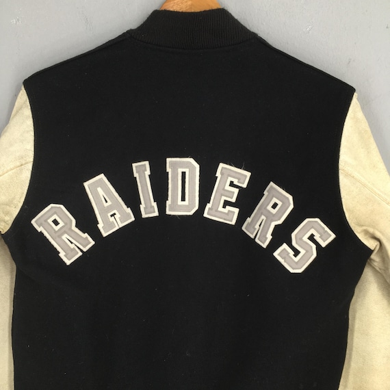 Vintage Oakland Raiders NFL Bomber Leather Jacket Small