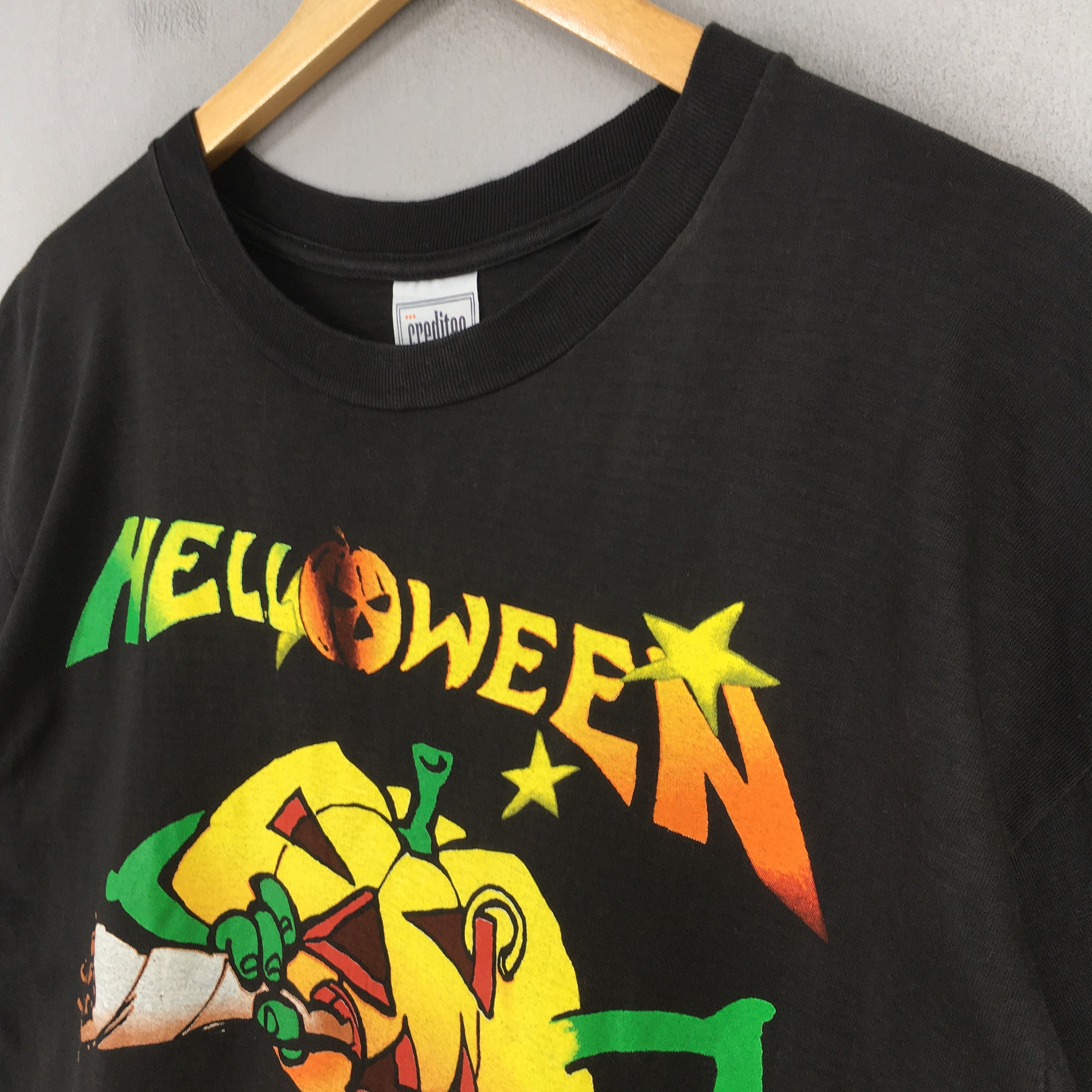 Vintage Helloween Smokin Tour 1992 T Shirt Large 90's Time of the