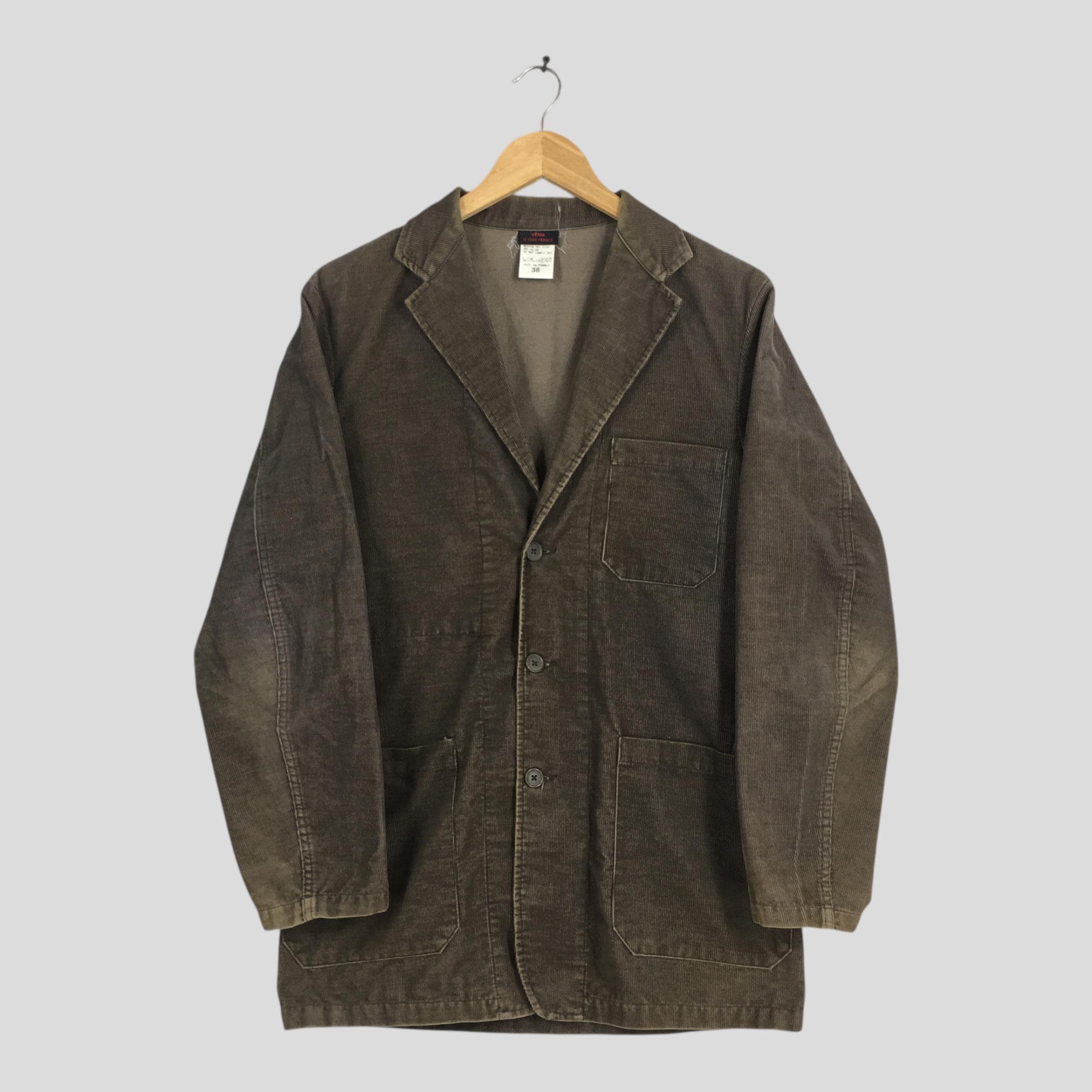 Vintage 1990's Vetra France Moleskin Workers Jacket Medium Brown