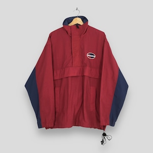 Vintage 90's Ralli Art Mitsubishi Motors Jacket Large Ralliart Racing Team Red Windbreaker Mitsubishi Rally Race Half Zipper Pullover Size L