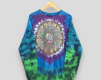 Vintage Y2K Grateful Dead Rock concert tie-dye tshirt groot The Grateful Dead muziek concerttour psychedelische hippies The Deadhead Tee maat L