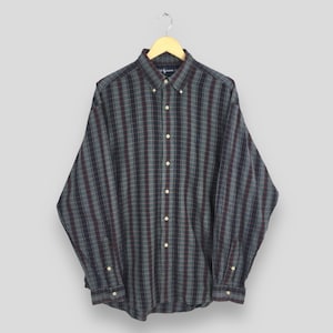 Vintage Polo Ralph Lauren Checkered Flannel Shirt Large Ralph Lauren Multicolor Plaid Checked Tartan Ralph Lauren Blaire Cotton Oxfords L