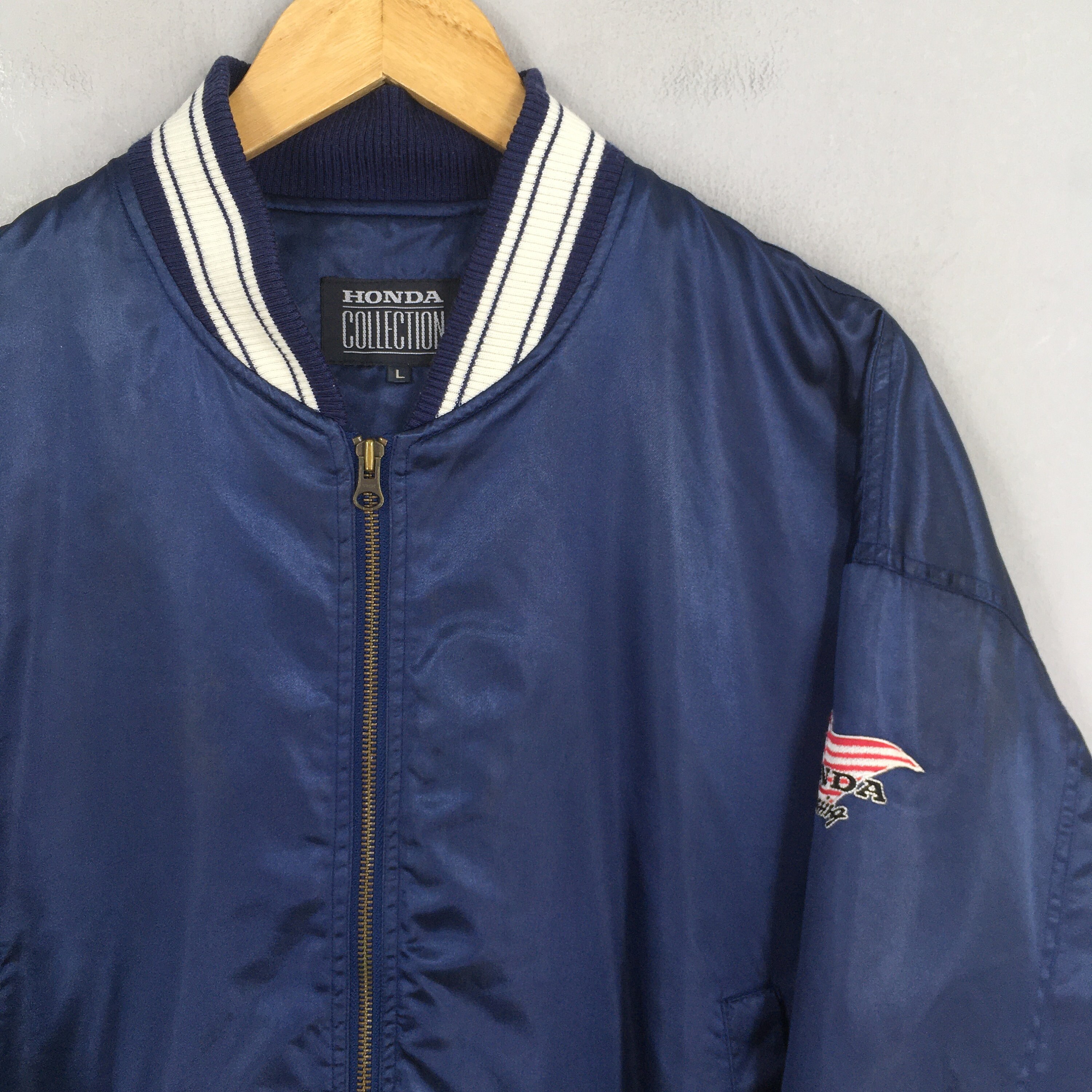 HONDA レースジャケット 青 HONDA レースジャケット 青 HONDA レースジャケット 青 Honda