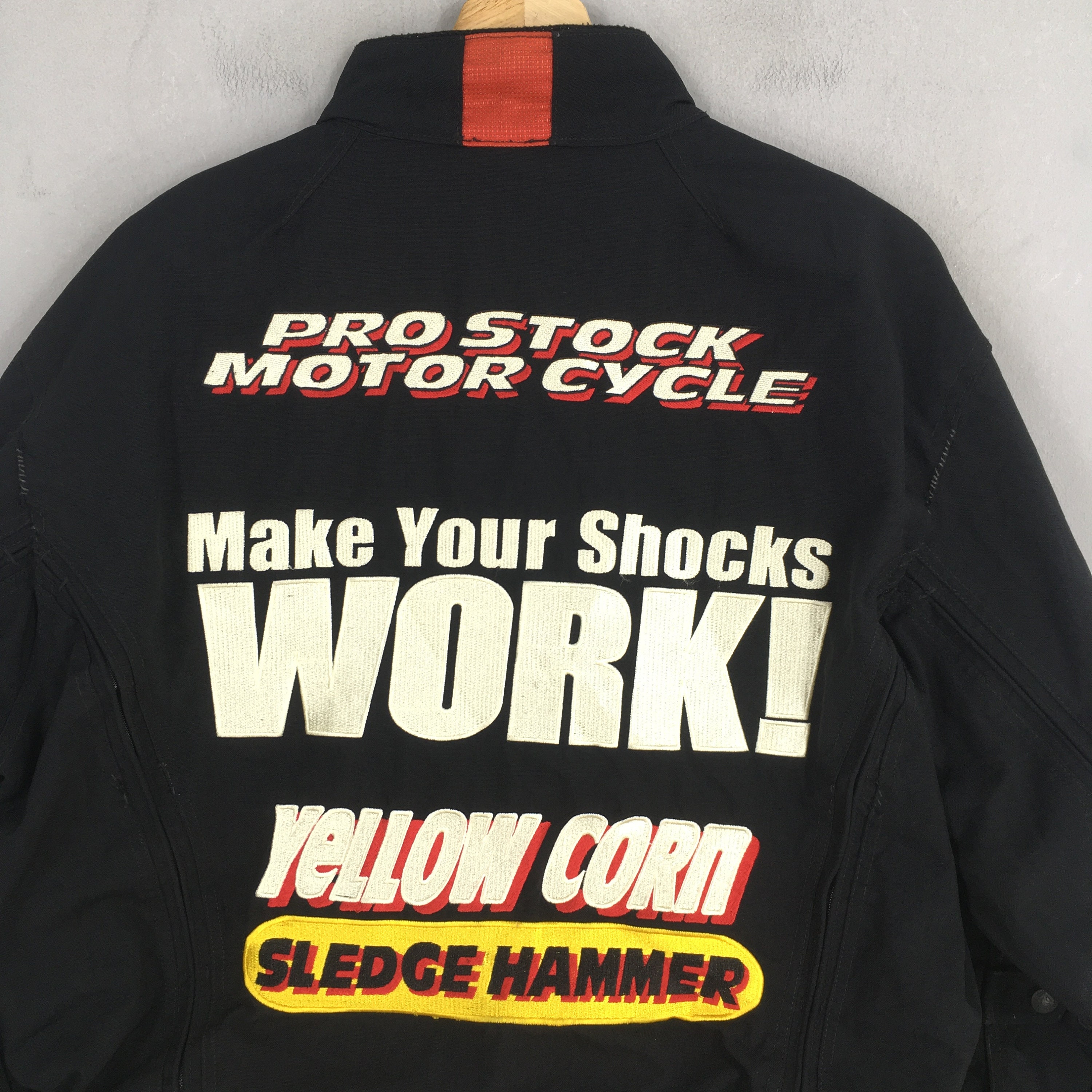 Vintage Yellow Corn Motorsports Sledge Hammer Jacket Large