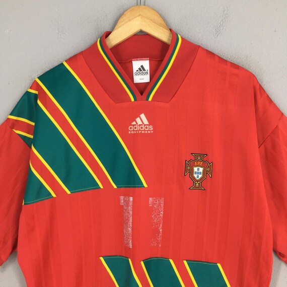 Vintage 1994-1995 Portugal Adidas Equipment Home Football Jersey