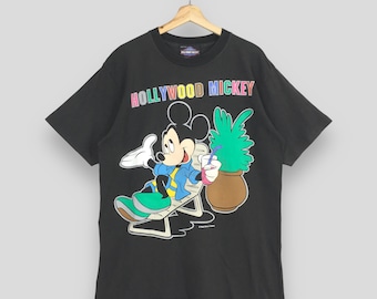 Vintage 90-tals Musse Pigg Disney Hollywood T-shirt Stor Musse Pigg Disneyland T-shirt Musse Pigg T-shirt Mickey Tecknad Aloha Hawaii Tryckt Las Vegas T-shirt L