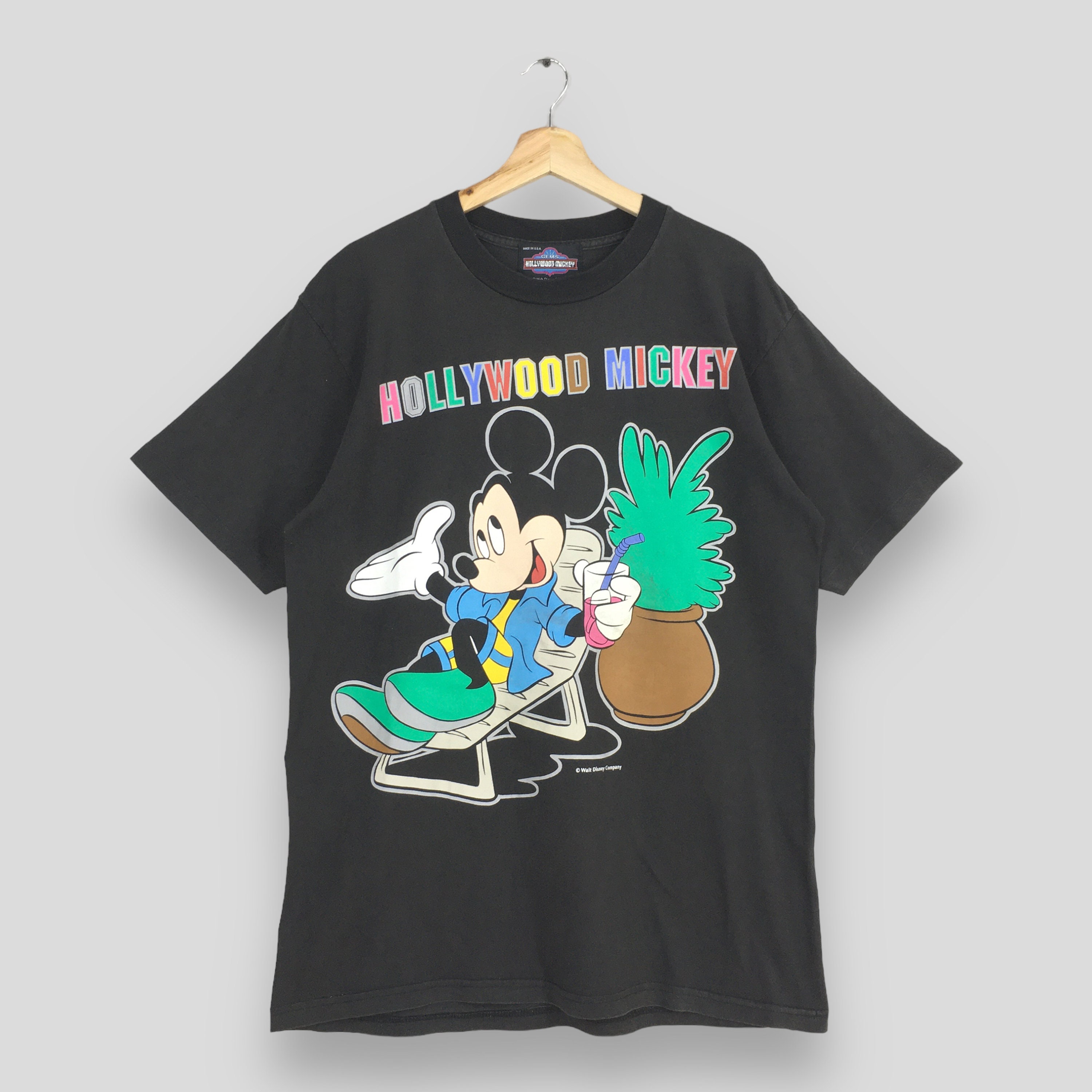ヴィンテージ 90年代 ミッキーマウス ディズニー ハリウッド Tシャツ L