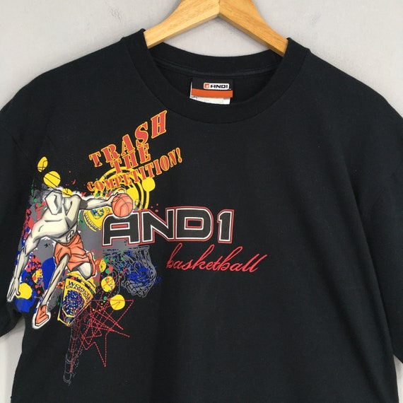 Vintage AND1 Basketball Nba Black T shirt Large V… - image 2