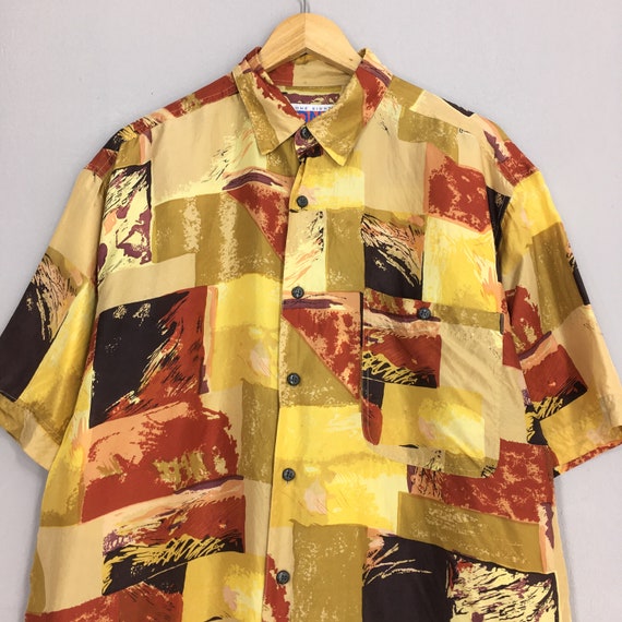 Vintage Funky Multicolor Abstract Pattern Shirt M… - image 2