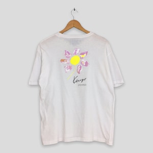 Vintage Kenzo Beko Flower Tshirt Medium Kenzo Jeans Casual Japan Designer Kenzo Homme Japanese Designer White Tee Size M