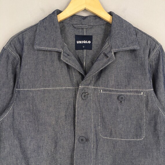 Veste en jean bleu de travail vintage petite corvee des annees 90 Workwear Jeans decontractes veste boutonnee en denim japonais taille S Etsy France