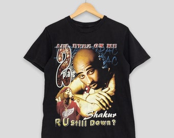 Vintage 90er Jahre Tupac Shakur Rapper Makaveli Tees klein 2pac All Eyez On Me Hip Hop Festival Konzert Musik Rap Tshirt Size S