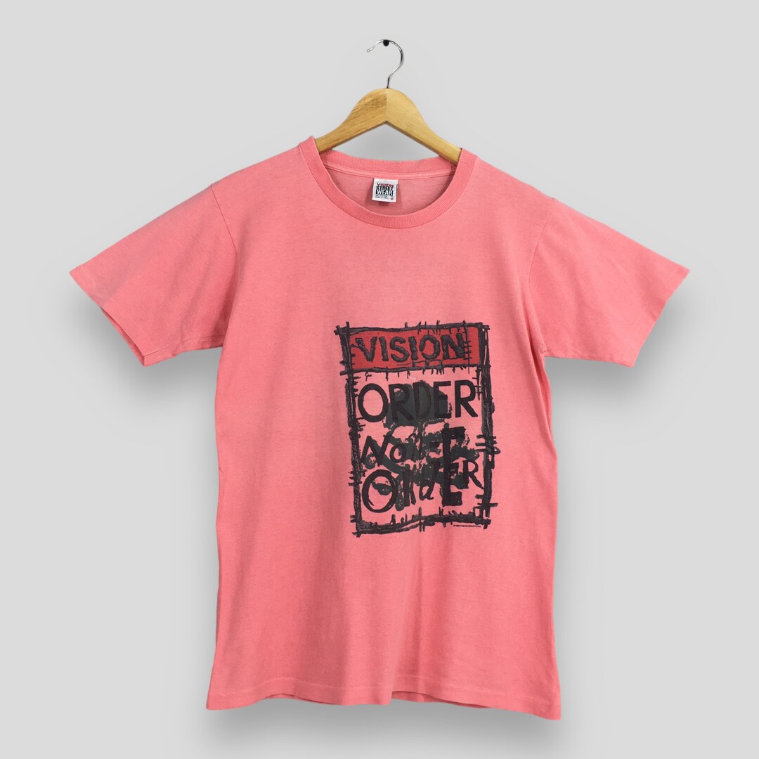 Vintage 90's Vision Street Wear Pink T Shirt Medium Skull