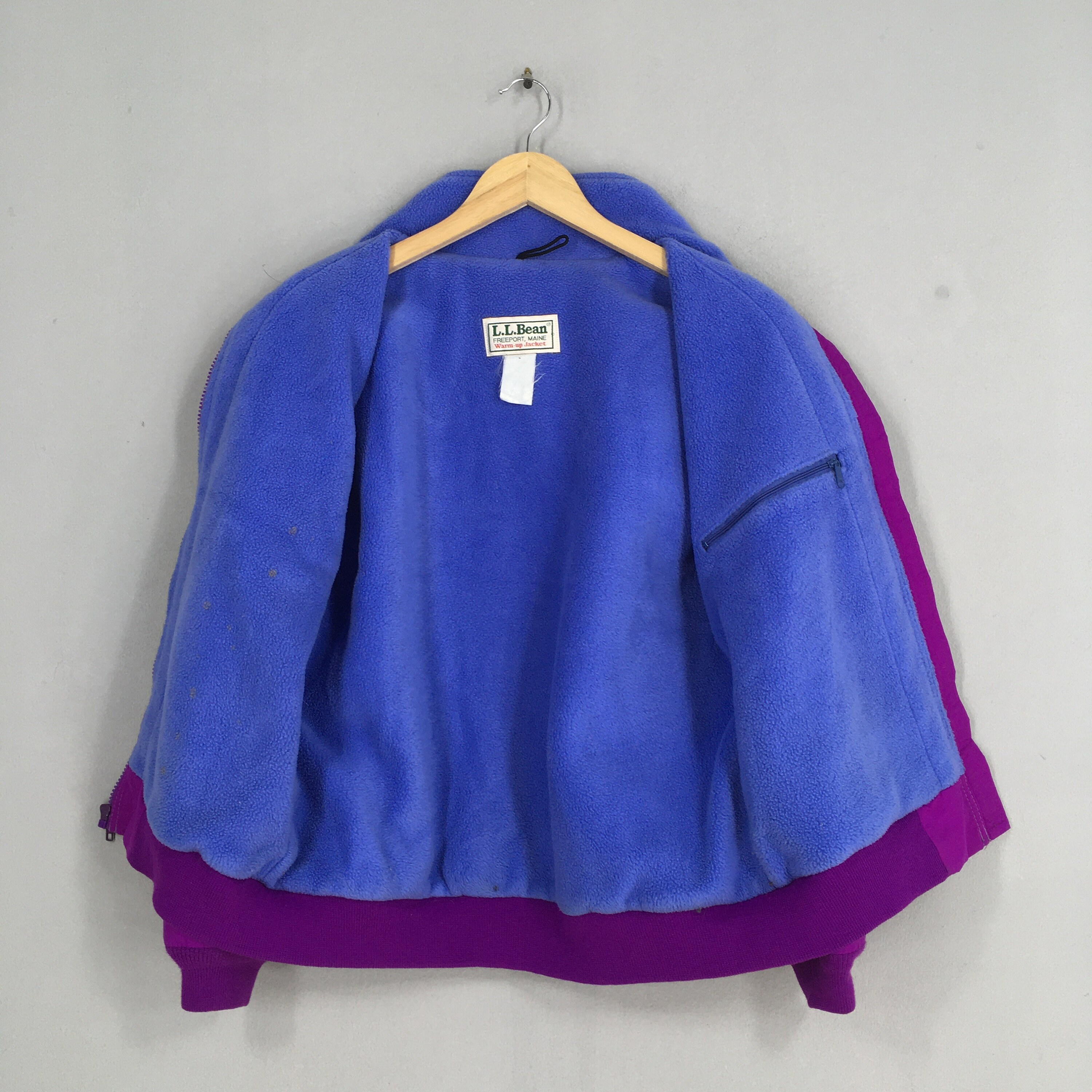 Vintage LL Bean Usa Lining Fleece Purple Jacket Medium 90's