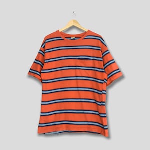 Vintage 90&#39;s Hang Ten Red Stripes Tshirt Medium Hawaii Surfing Hang Ten Usa Sports Hang Ten Skaters Skateboarding Circa Striped Tee Size M