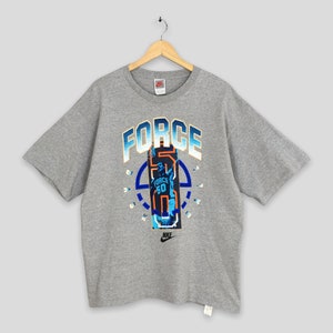 Vintage 90&#39;s Nike Force Nba Basketball T shirt Large Nike Force #50 David Robinson Spurs Basketball Nike Nba Sportswear Gray Tees Size L