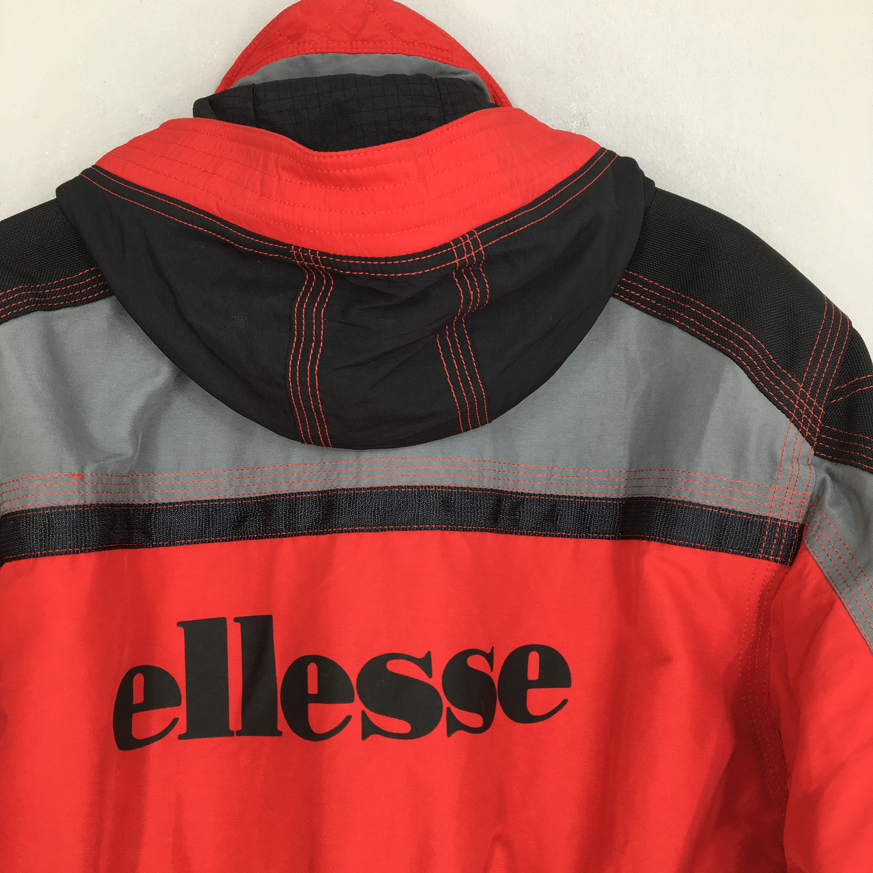 Vintage 90's Ellesse Ski Wear Red Hoodie Jacket Medium