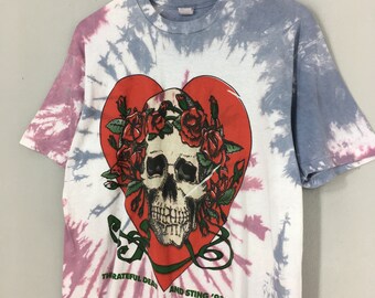 Vintage 90s Grateful Dead American Tour Tie Dye Tshirt