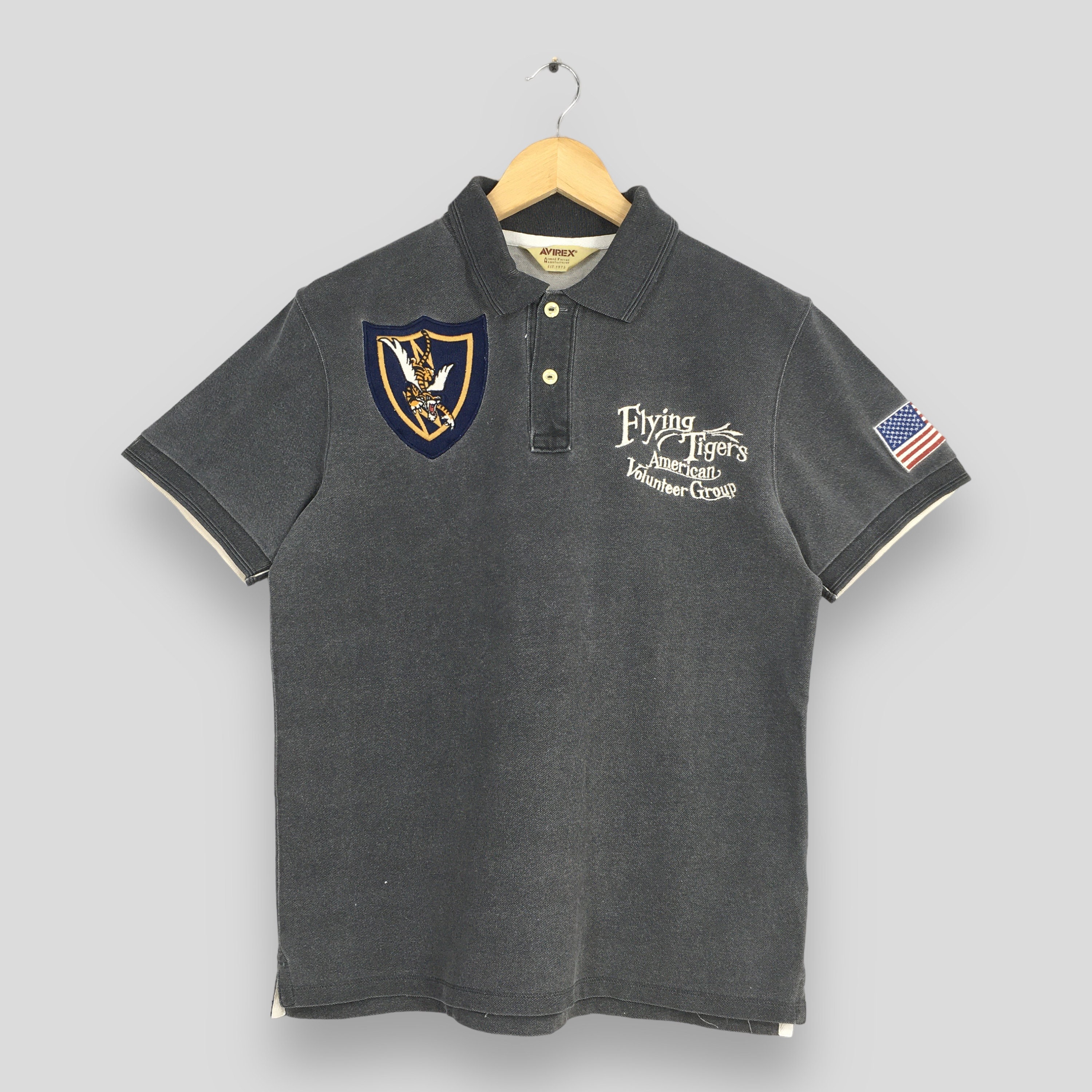 Vintage Avirex Flying Tigers Air Force Polo Shirt Large