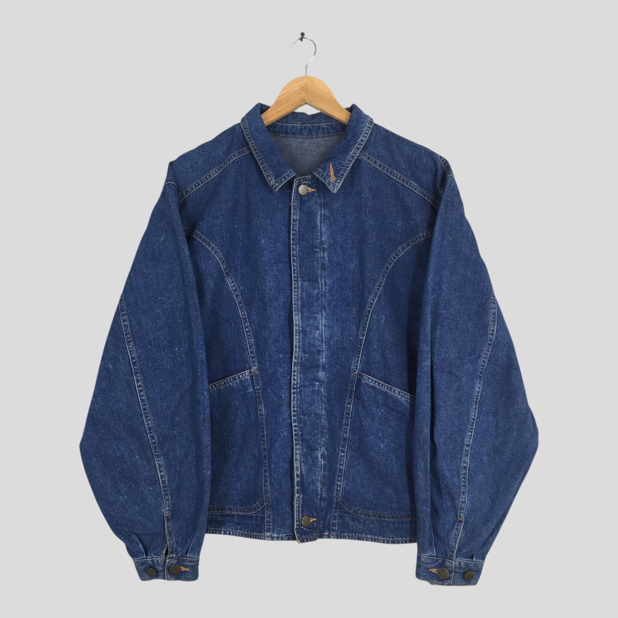 Vintage 90's Benetton Formula 1 Denim Boxy Jacket Large United