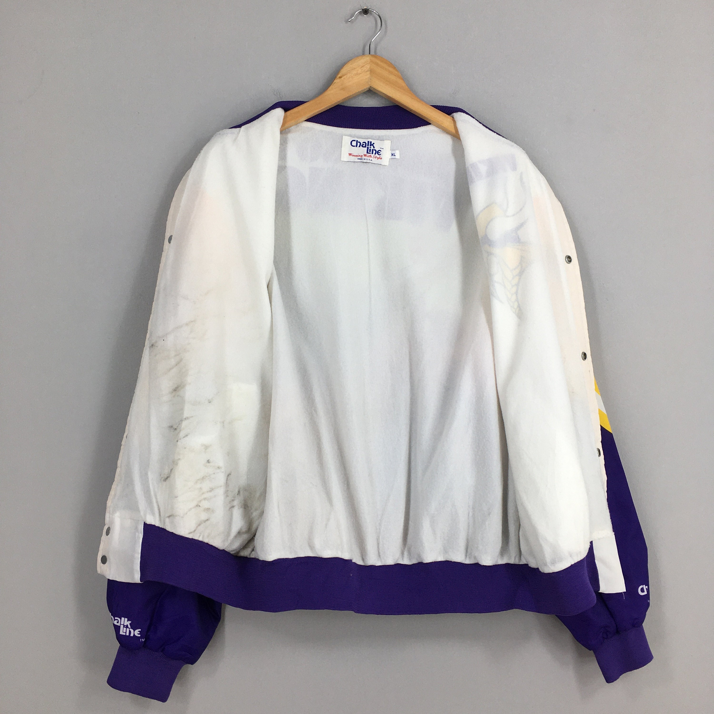 Vintage 90s Minnesota Vikings NFL Football Satin Jacket Xlarge
