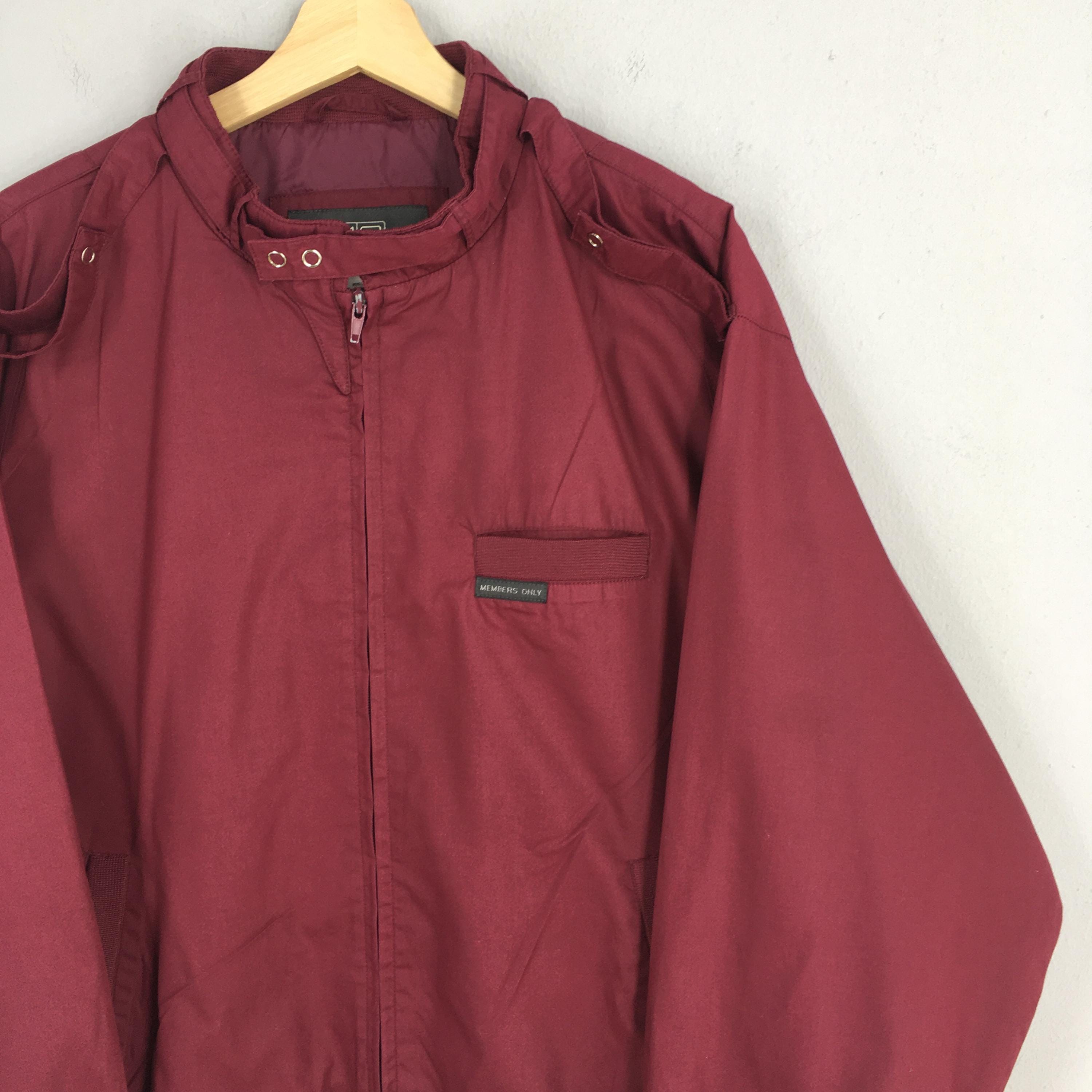 Vintage 90s Members Only Harrington Red Jacket Large Members Only