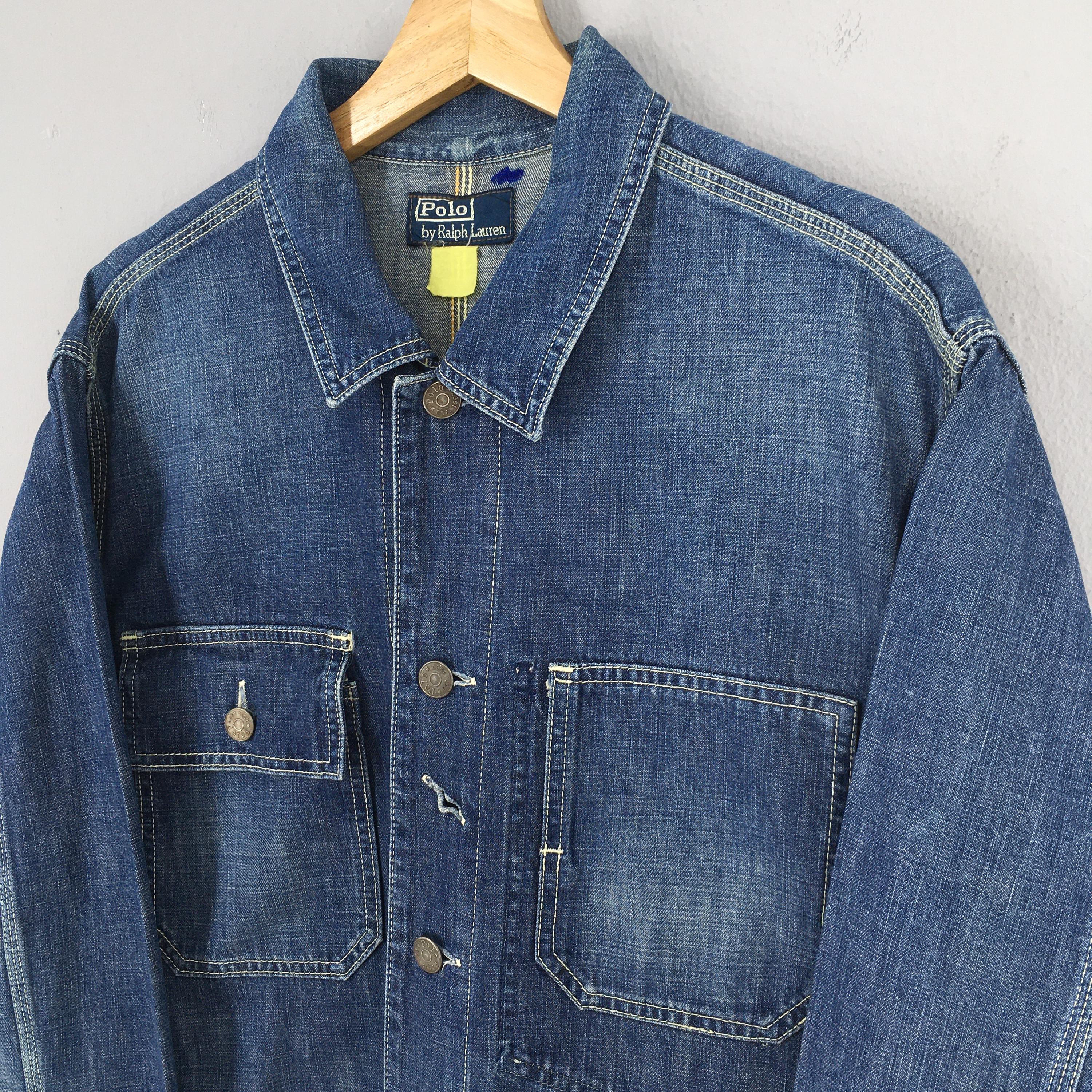 Vintage 90s Polo Ralph Lauren Denim Chore Jacket Large Polo RL