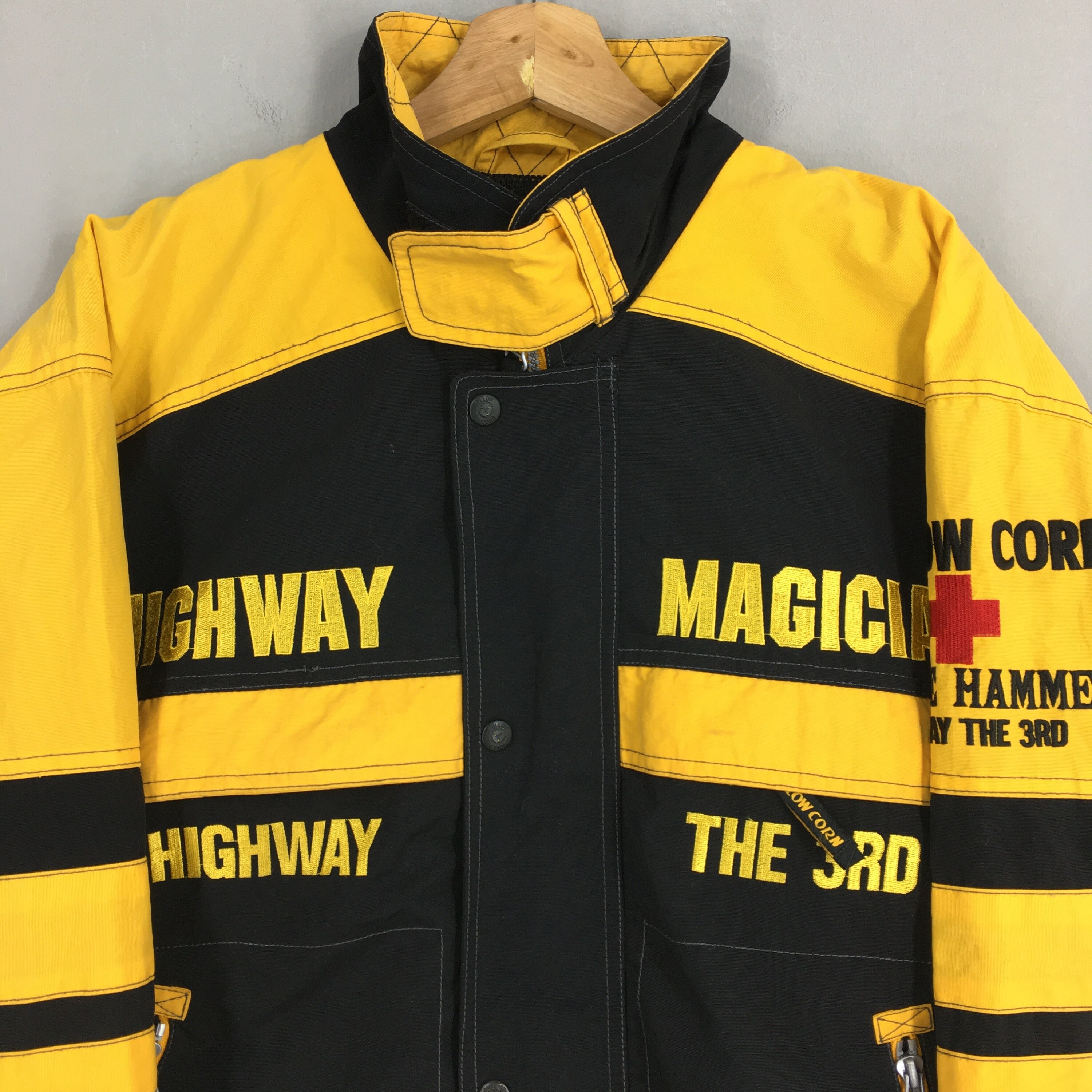 Vintage Yellow Corn Motorsports Sledge Hammer Jacket Large