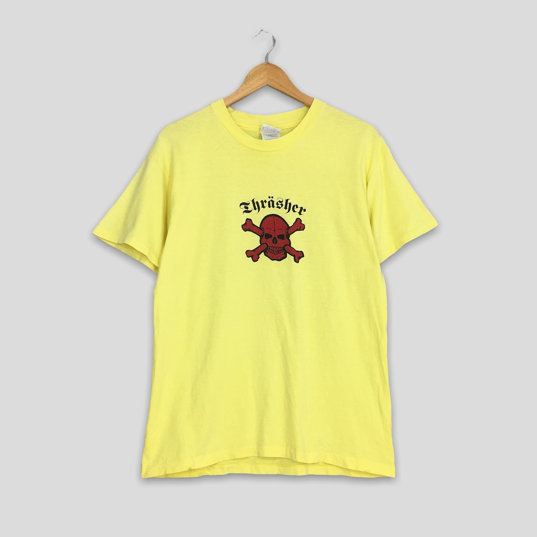 Vintage 90's Thrasher Magazine Bones Skull Skater T Shirt Medium