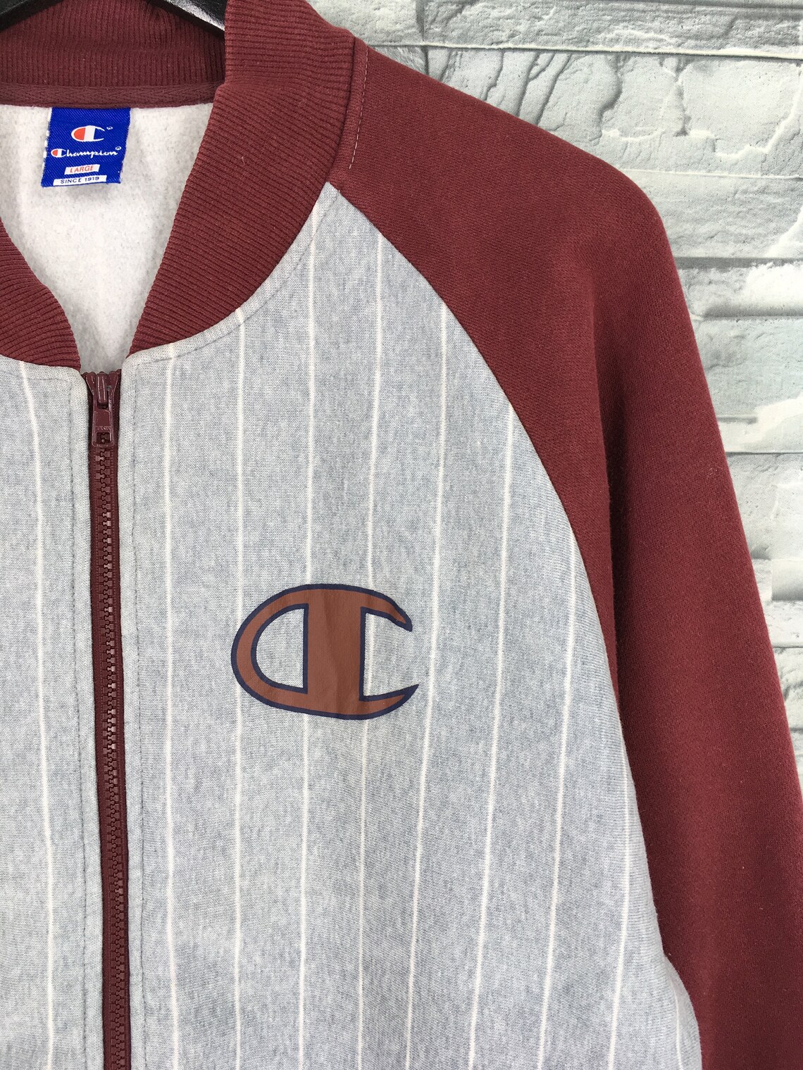 CHAMPION Stripes Sweatshirt Large Vintage 90's Champion | Etsy