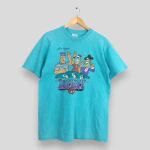 Maglietta vintage anni '90 Las Vegas Blackjack Large American LA Casino Royal Poker Game Card Streetwear Las Vegas Poker Hanes Green Tees Taglia L